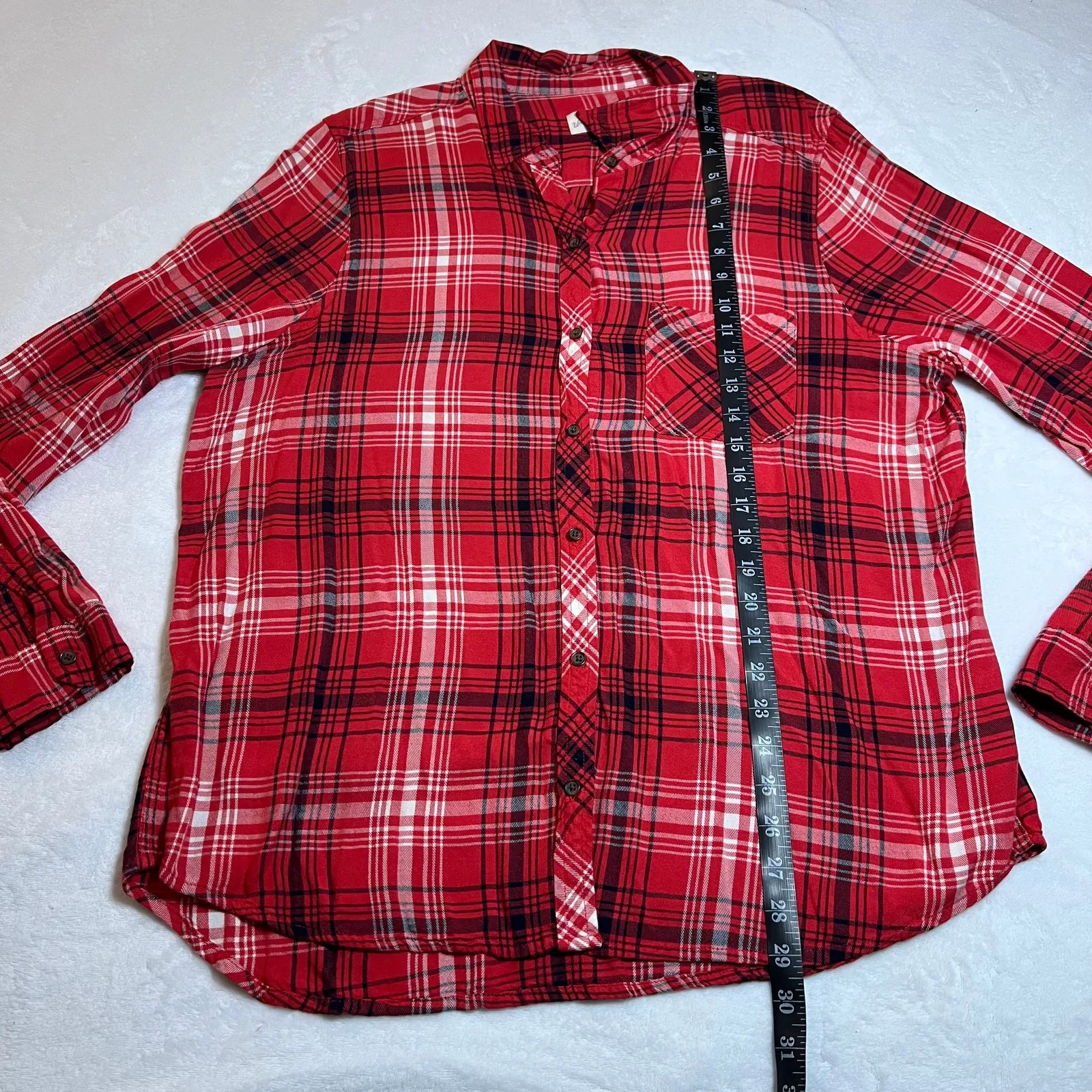 Universal Thread Women's Multicolor Plaid Collared Button Up Shirt Size XXL - Image 7