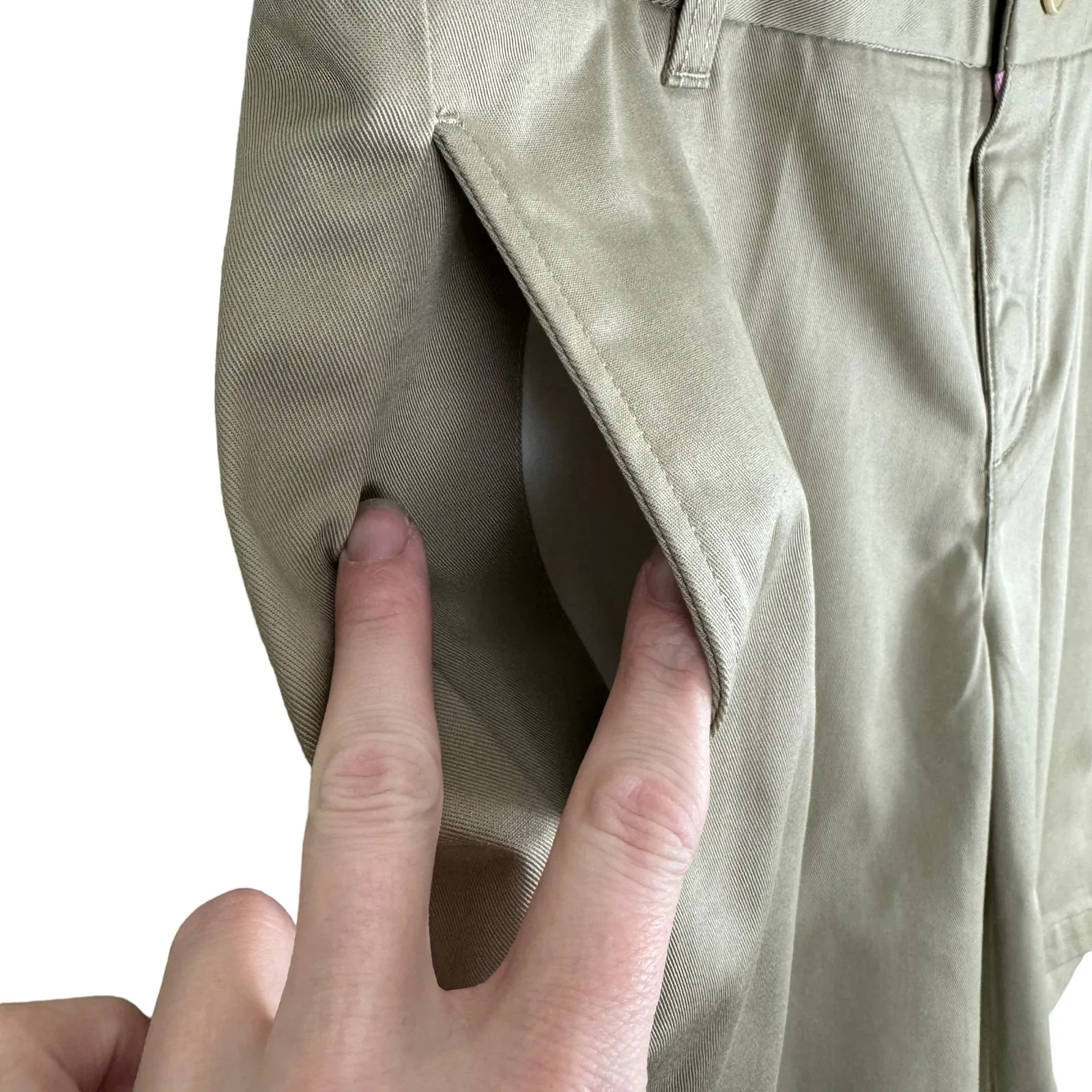 Lands' End NWT Tan Bermuda Magna Ready High Rise Uniform Shorts Size 14 - Image 3