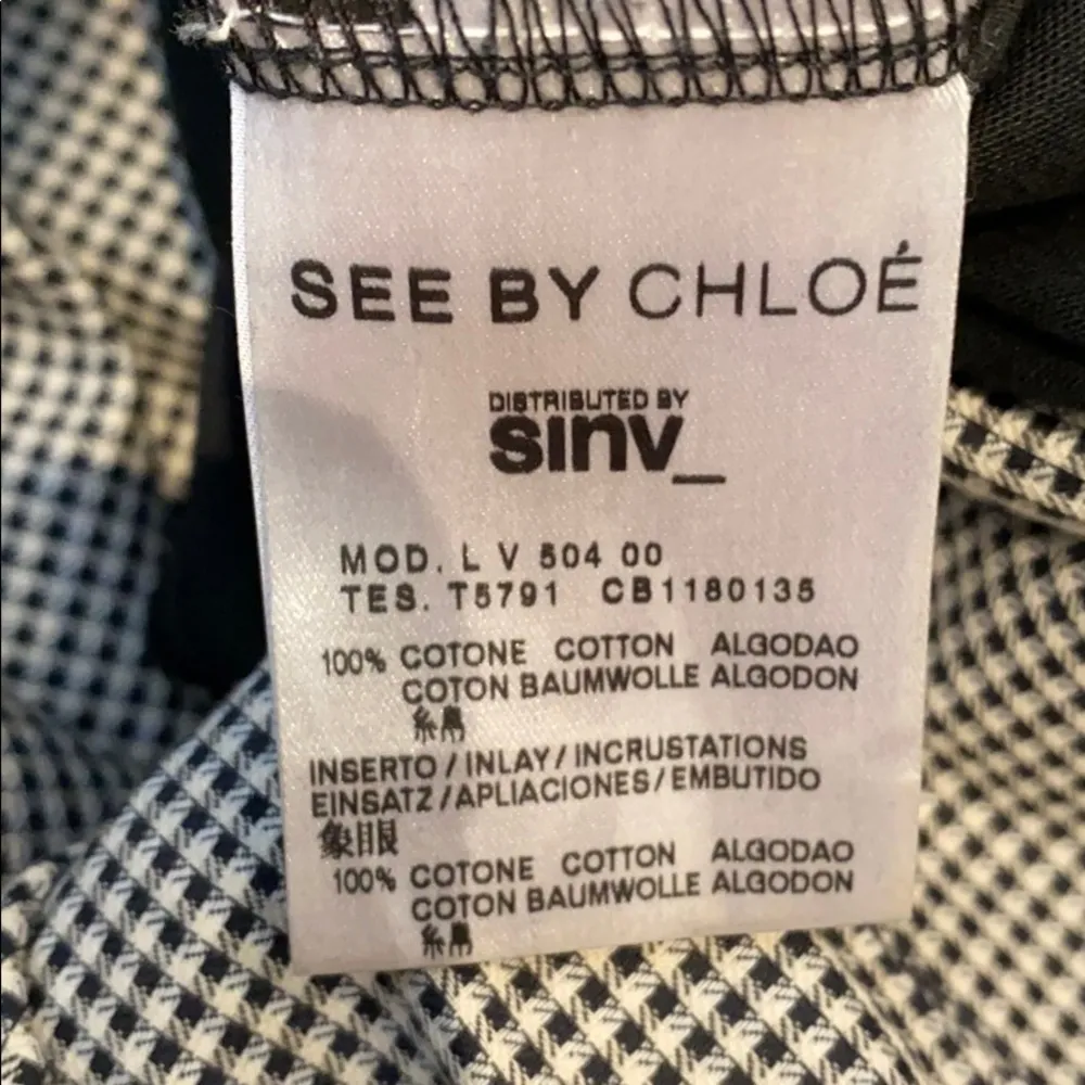 See by Chloe black check pattern mini dress size 4 - Image 7