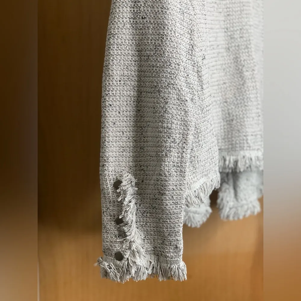 NIC+ZOE Textured Fringe Mix Knit Blazer.  Size-Petite Large - Image 5