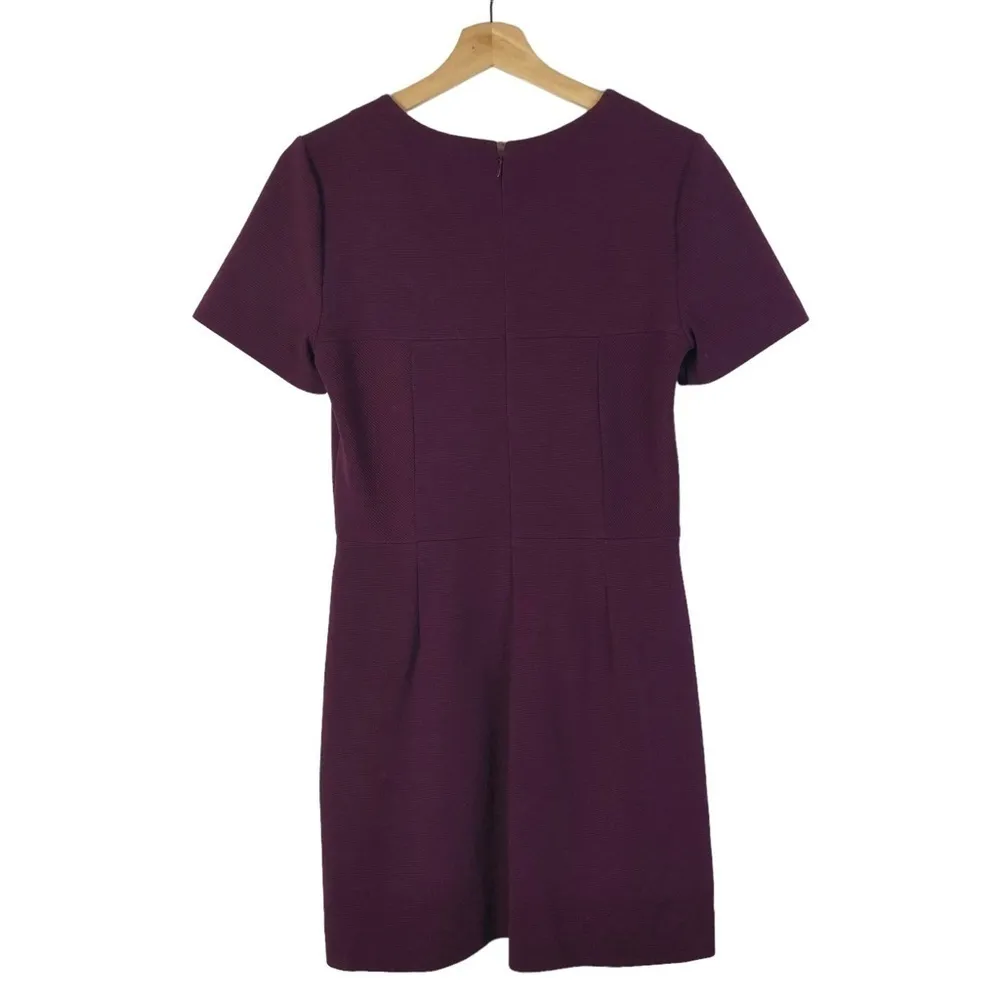 Madewell Plum Purple Gallerist Textured Ponte Short Sleeve Dress S - Image 2