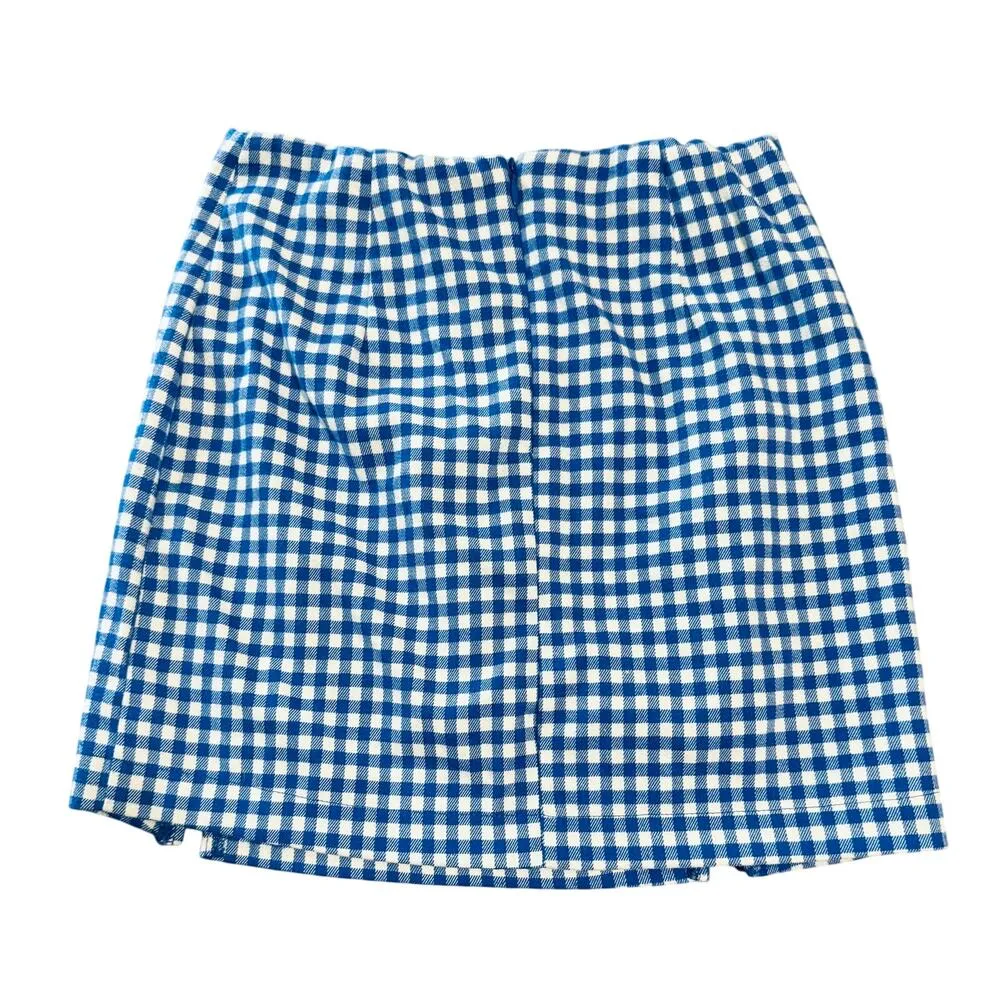 Love On‎ a Hanger Blue Gingham Skirt Size 1 Juniors Women Zip Back - Image 2