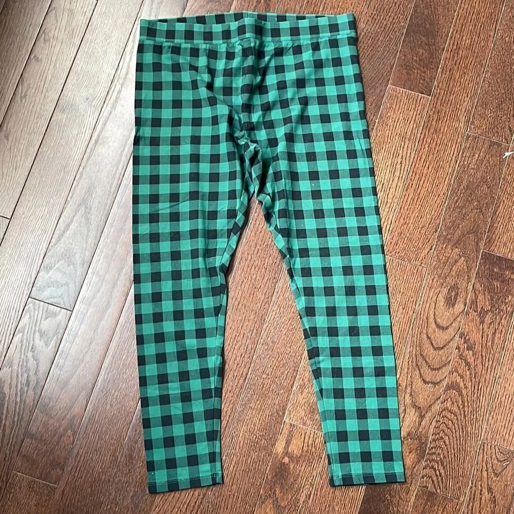 Style & Co Petite Basic Plaid Leggings Size PL Buffalo Green Plaid - Image 3