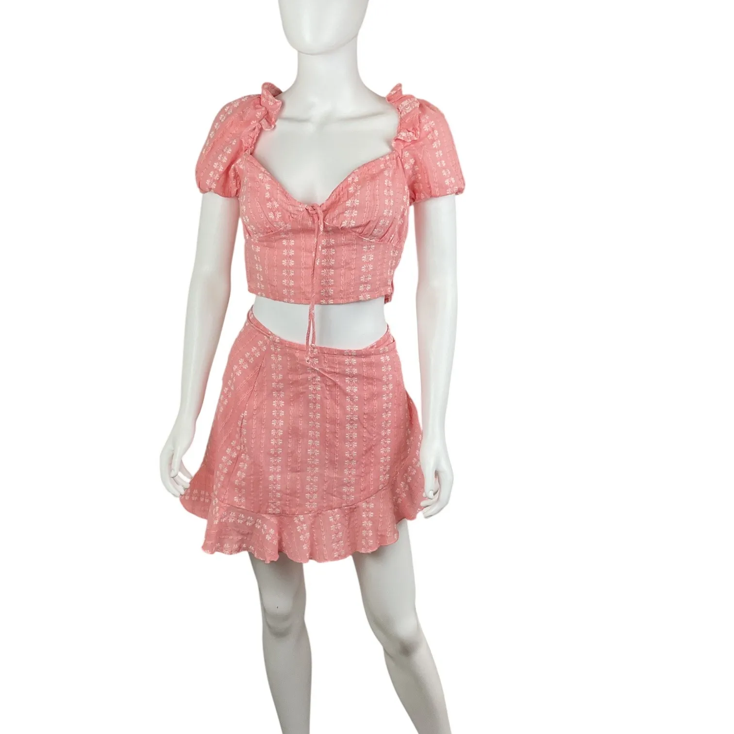 New‎ Revolve Cleobella Sydney Top and Rosie Skirt Ruffle Two Piece Pink XS - Image 4