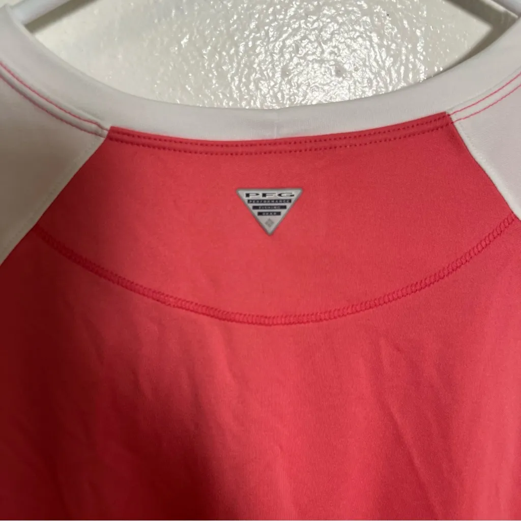 Columbia PFG Tidal II Long Sleeve T-Shirt Pink White M - Image 10