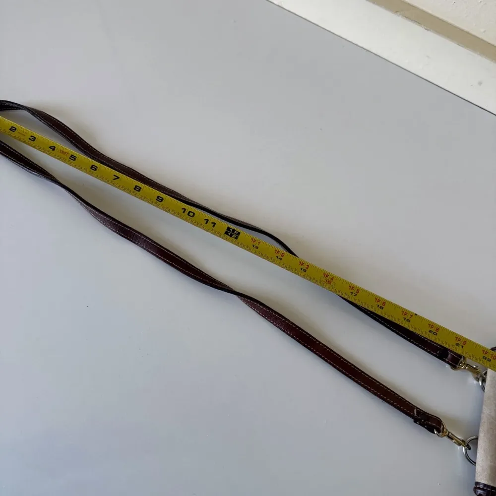 Tignanello Mini Crossbody Leather Purse Bag Handbag Classic Beige Brown Tan - Image 10