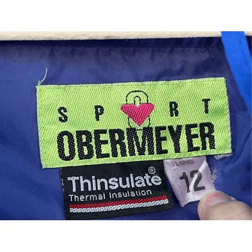 Vintage Obermeyer Thinsulate Ski Pullover Anorak Jacket Blue Pink 80s 90s Unisex - Image 2