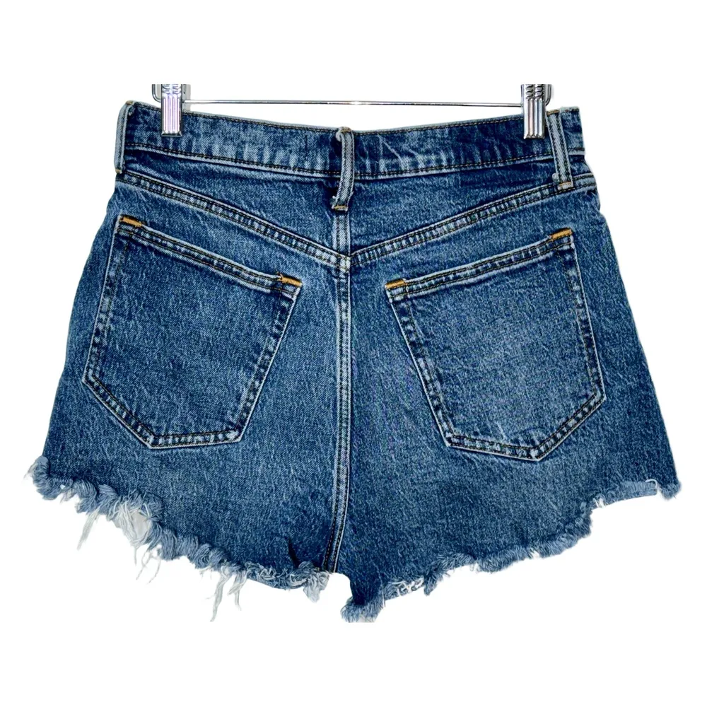 NEW Abercrombie & Fitch Curve Love Mom Short High Rise Blue Jean Shorts Sz 27 4 - Image 2