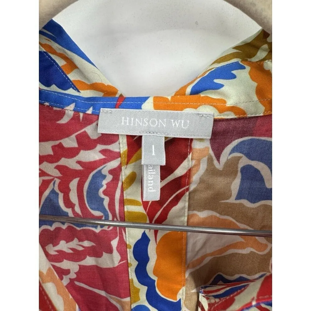 Hinson Wu Aileen Blouse Women XS Multicolor Paisley Retro Floral Art To Wear‎ - Image 4