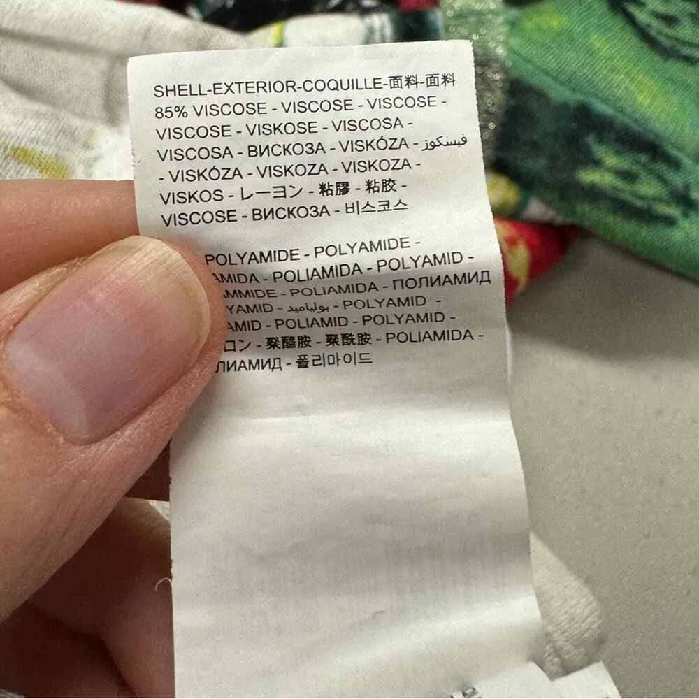 Desigual White Multi Color Floral Print Scoop Neck Sheer Lightweight Sweater XXL - Image 10