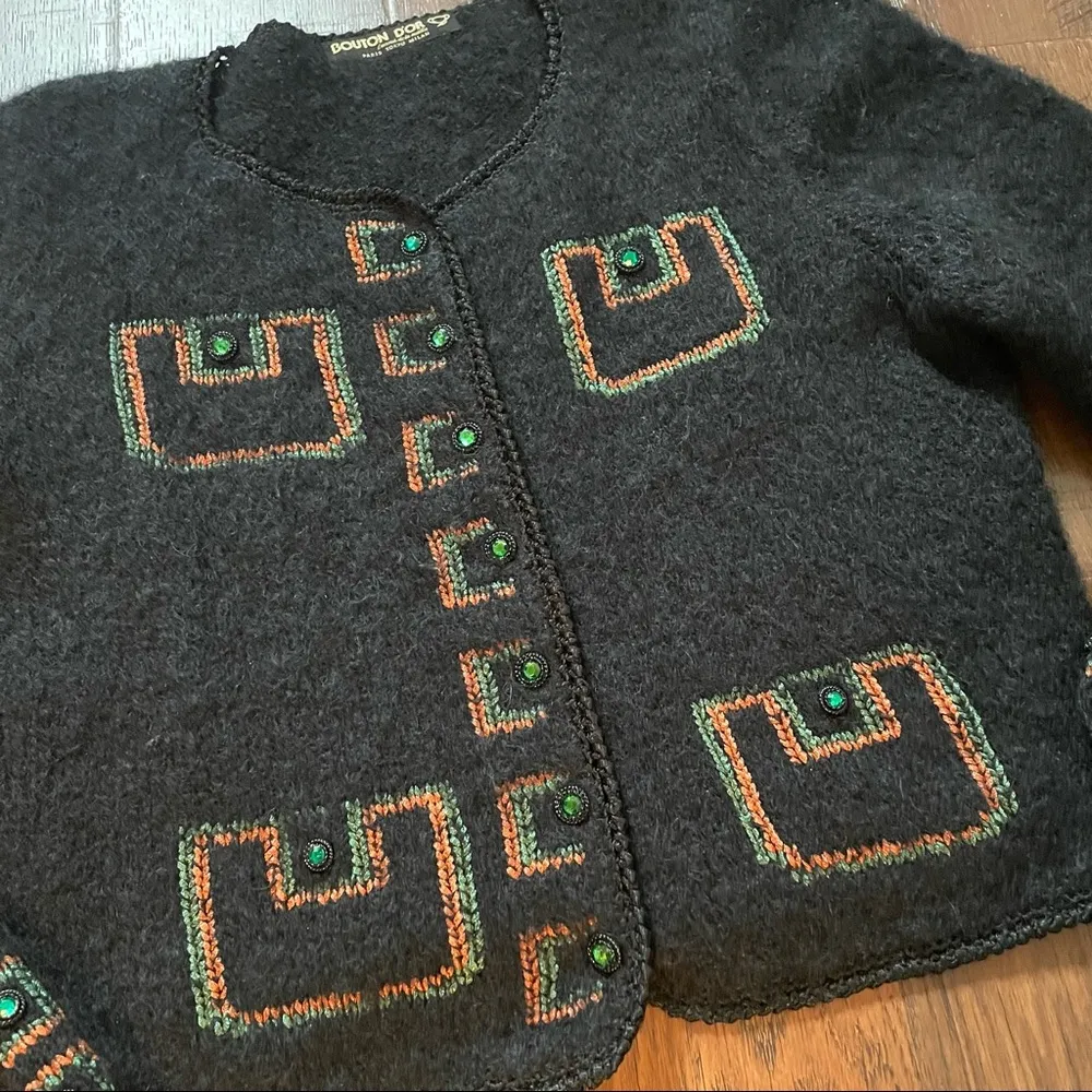 Handknit sweater, mohair/wool blend Size undefined - Image 4