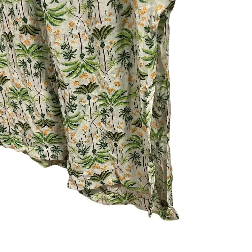 Old Navy Women's XXL Tropical Floral High Waist Wide-Leg Pants Side Slits - Image 3
