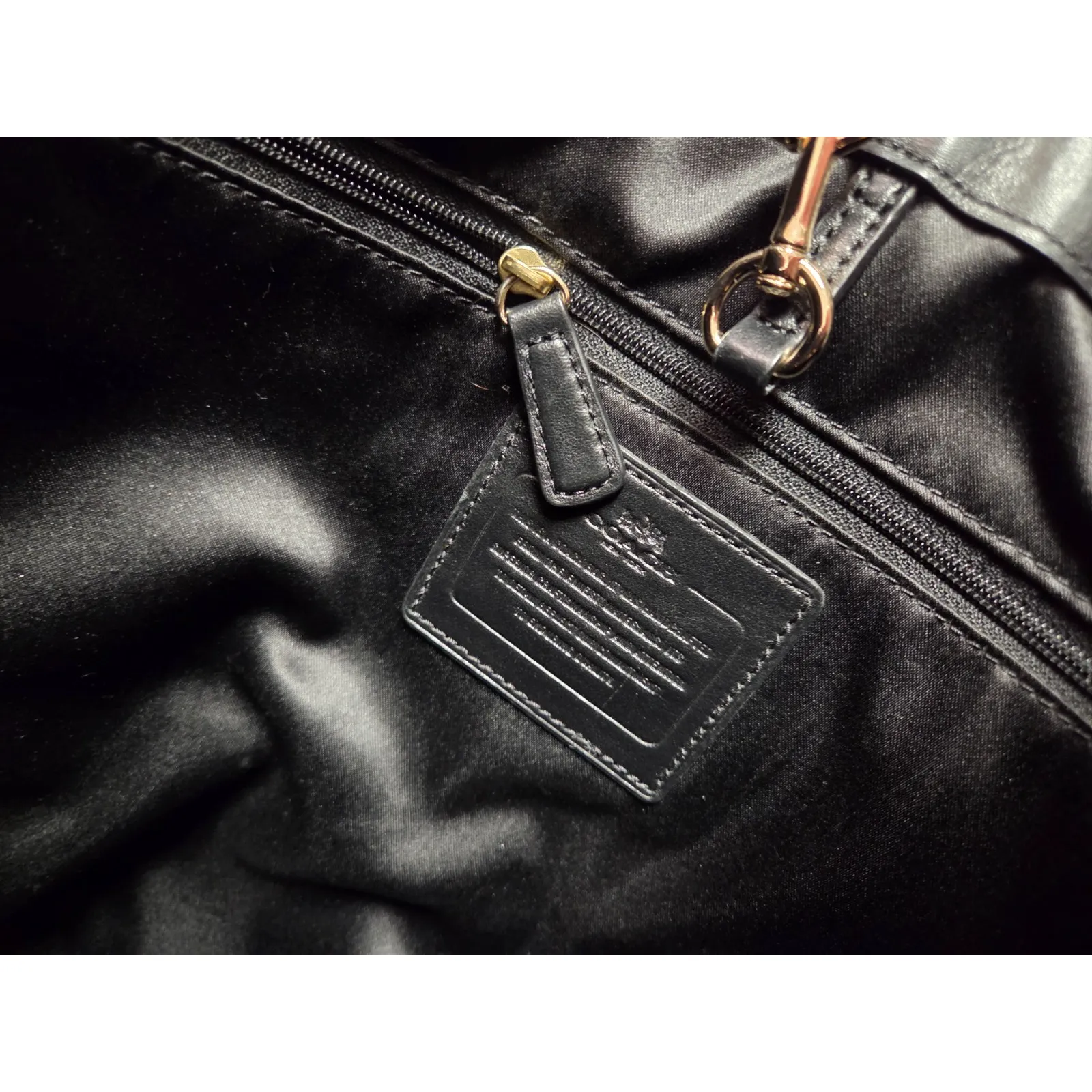 Coach Large Black Leather Tote Handbag Purse F33714 Large with Dust Bag Storage - Image 10