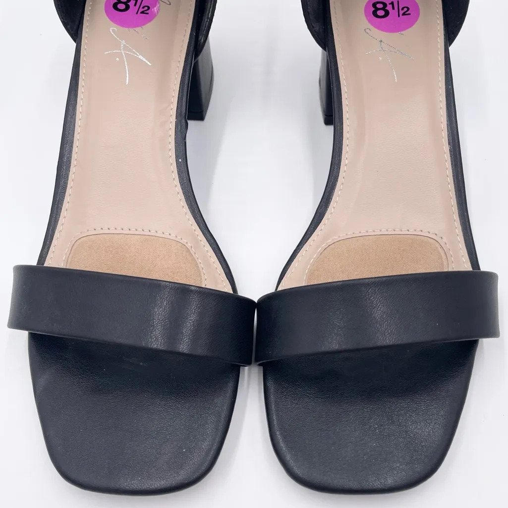 Mari A Women's Mattie 2 Ankle Strap Heels Size 8.5 Black Faux Leather Open Toe - Image 4