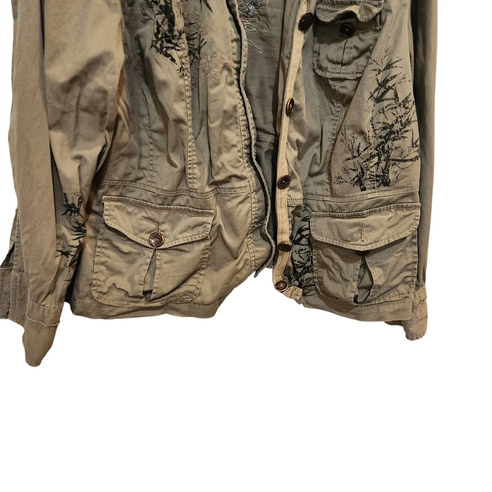 Vintage Venezia Retro Studded Lightweight Shirt Jacket Brown Shacket Size 18/20 - Image 5