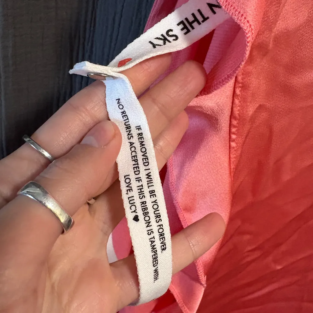 Lucy in the Sky Satin Front Twist Strappy Maxi Dress in Coral Size Large - Image 10