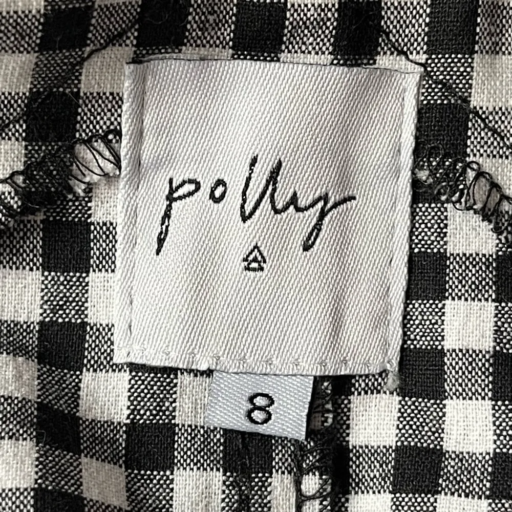 Polly Princess Overall Gingham Dress Black White Size 8 - Image 4