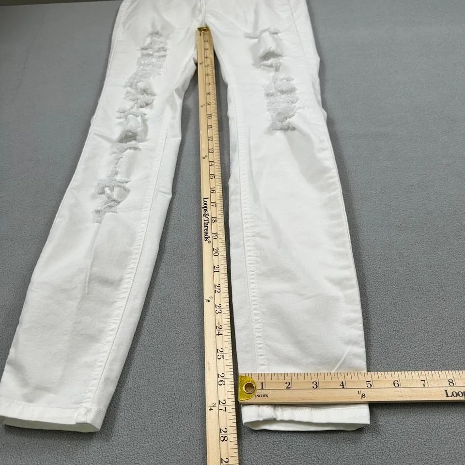 Pull & Bear Jeans Womens 26 White Mid Rise Skinny Straight Stretch Denim NWT - Image 5