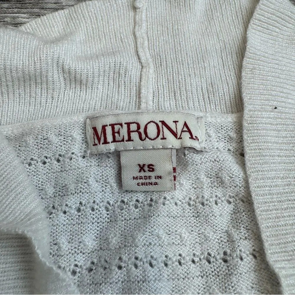Merona Women's Lightweight Long Sleeve Cardigan White XS Extra Small Long Sleeve - Image 6