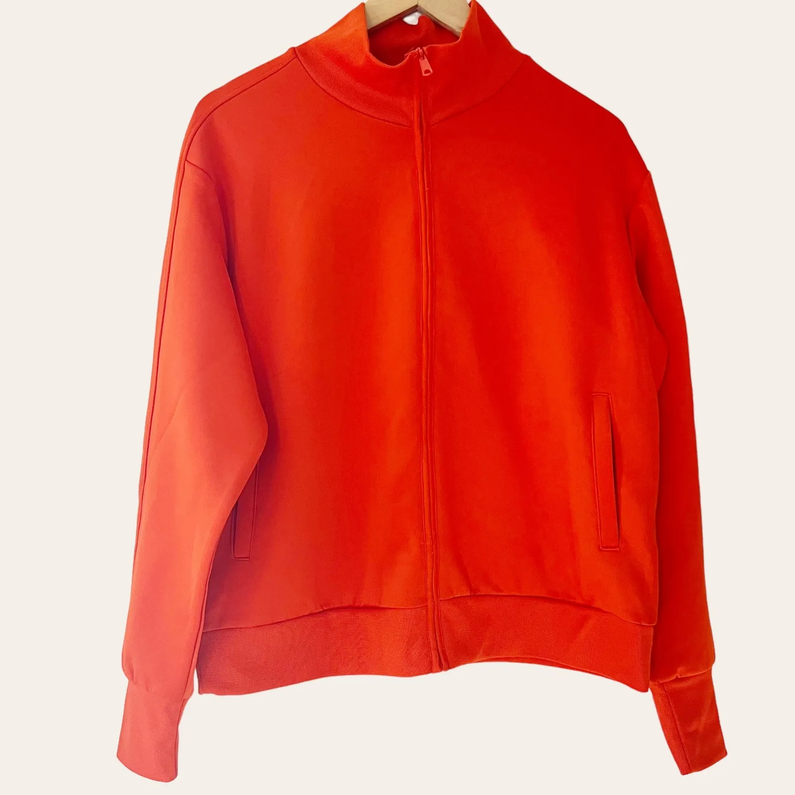 H&M Orange Red Zip Up Long Sleeve Track Jacket Size M - Image 2