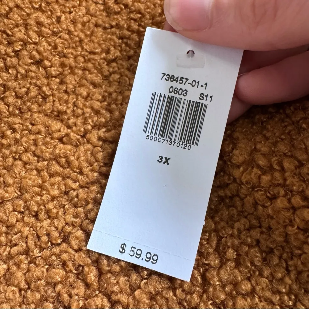 NWT Tan Collarless Sherpa Jacket - Image 6