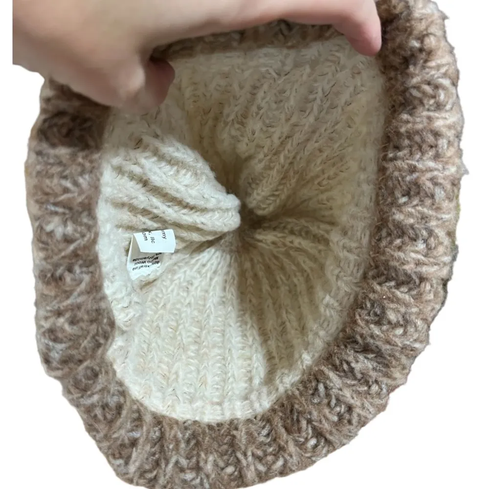 Extra fine merino wool knit beanie hat - Image 2