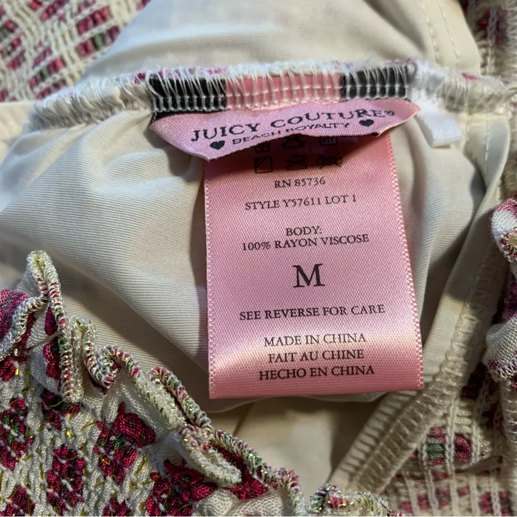 Juicy Couture Pam Gela Beach Royalty Martinique Long Smocked Dress Womens Medium - Image 10