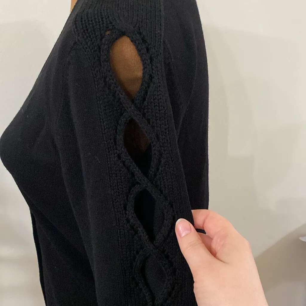 Anne Fontaine Rachel black cardigan cutout sleeve longline cardigan size EU 38 - Image 11