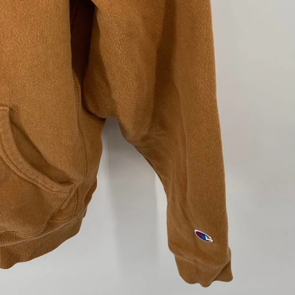 Champion Reverse Weave Rust Orange Cropped Hoodie Hooded Sweatshirt Sz Med - Image 4