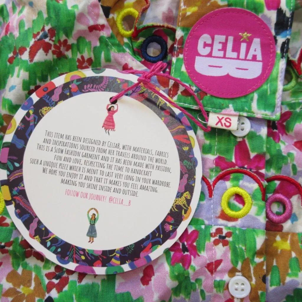 NWT CeliaB Oliver Midi in Watercolor Floral Stretch Cotton Tiered Shirt Dress XS - Image 7