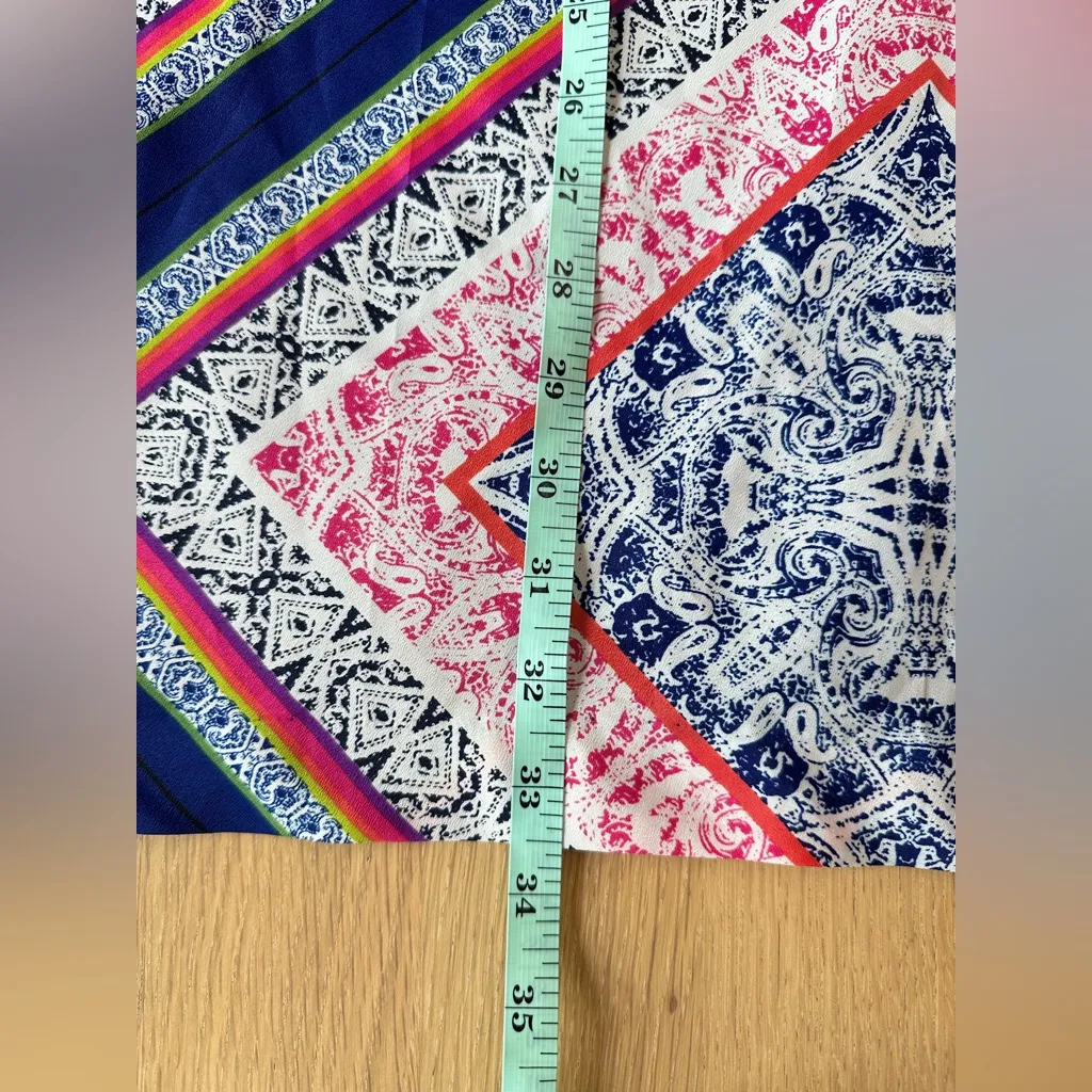 Trina Turk Colorful Satin Sleeveless Mini-Dress, Tile Blue size 10 2006 - Image 4