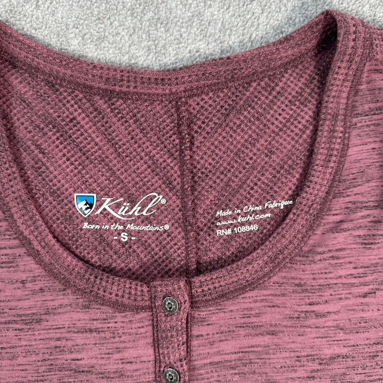 KUHL Svenna Short Sleeve Henley Knit Top Women's Small Short Sleeve Purple 1820 - Image 3