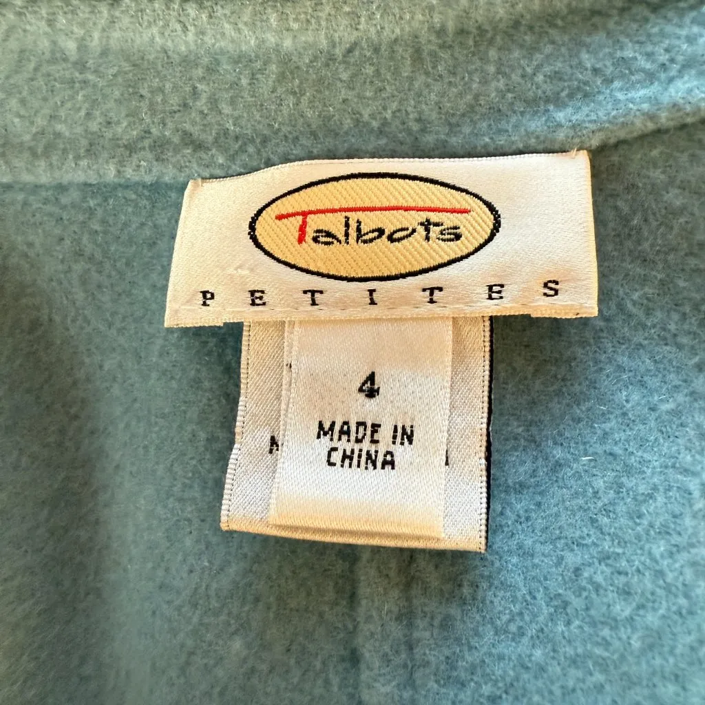 Talbots Petites wool collared long sleeve open cardigan sweater jacket P4 - Image 6
