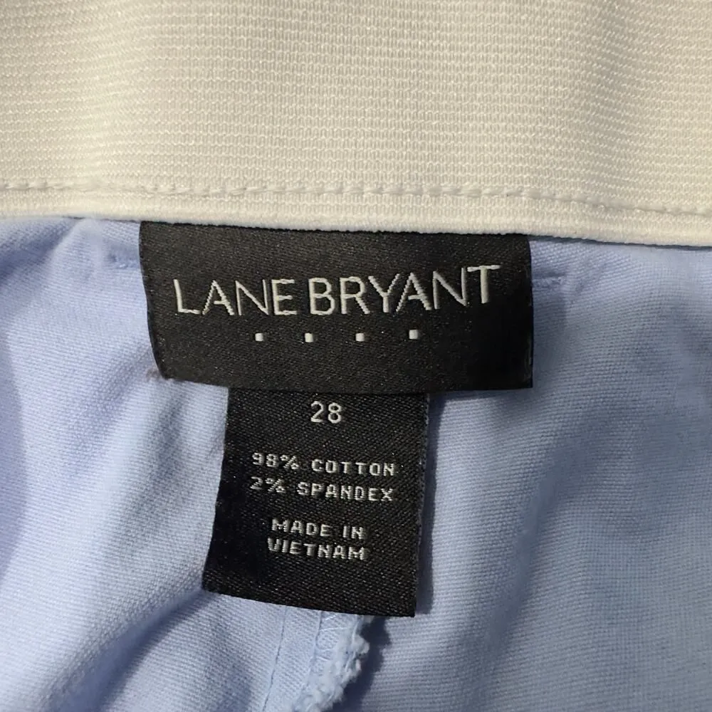 Lane Bryant Periwinkle Ruffle Side Cropped Pants Women's Plus Size 28 - Image 3