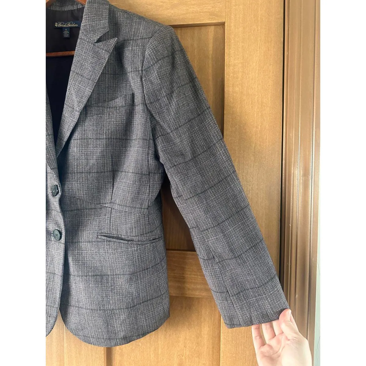 Brooks Brothers Wool & Cashmere Blend Purple Plaid Blazer Jacket Women’s size 12 - Image 15