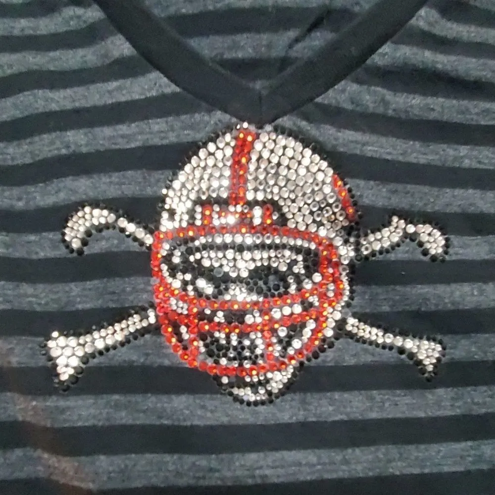 Nebraska Huskers Black & Gray Striped Tee (L) Size L - Image 6