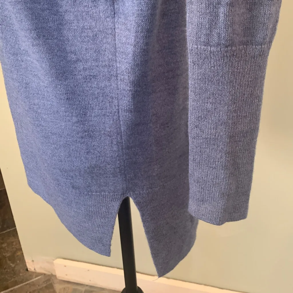 LOFT Heathered Denim Blue Cowl Neck Soft Tunic Sweater Women’s XS Extra Small - Image 2