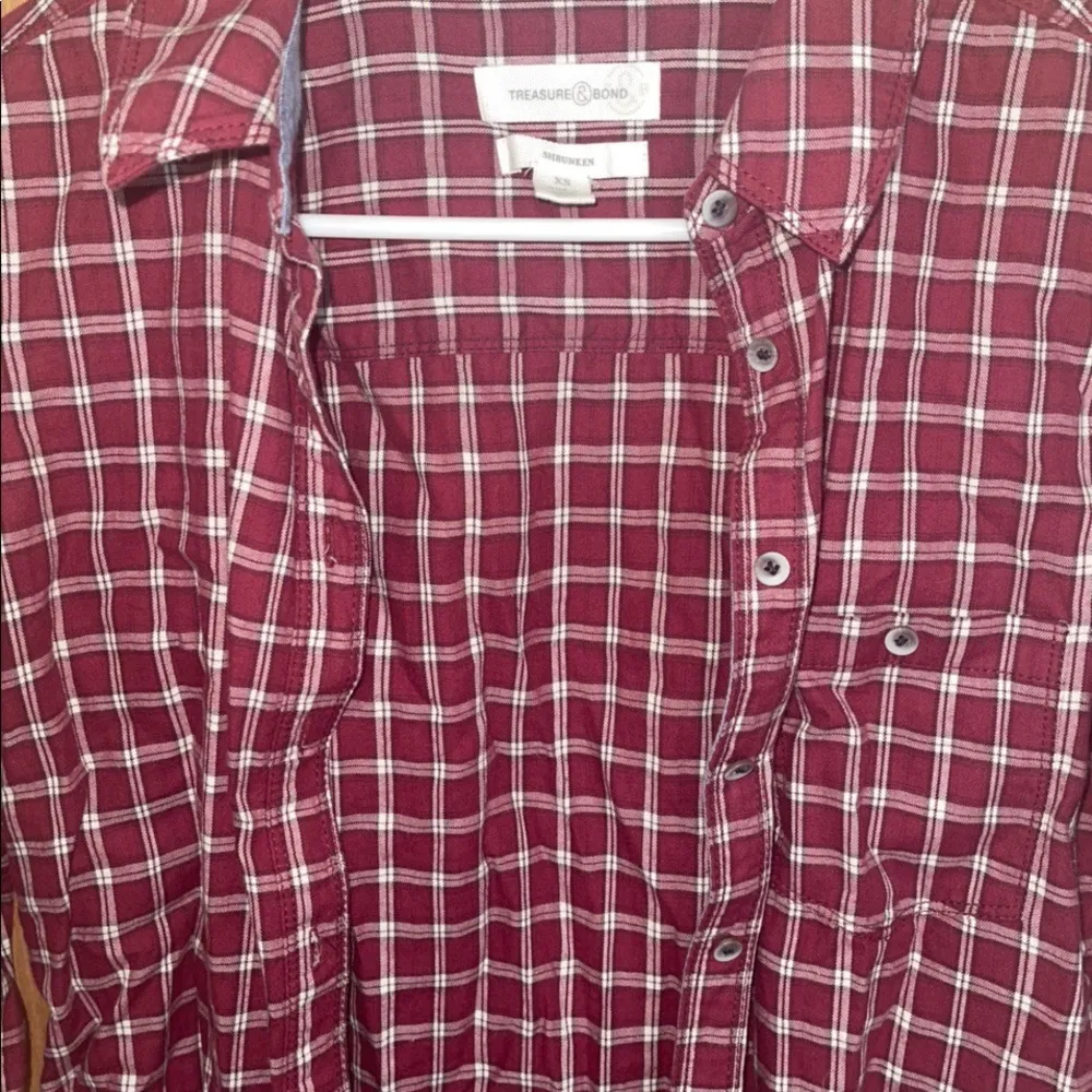 Treasure and Bond Maroon Flannel - Image 3