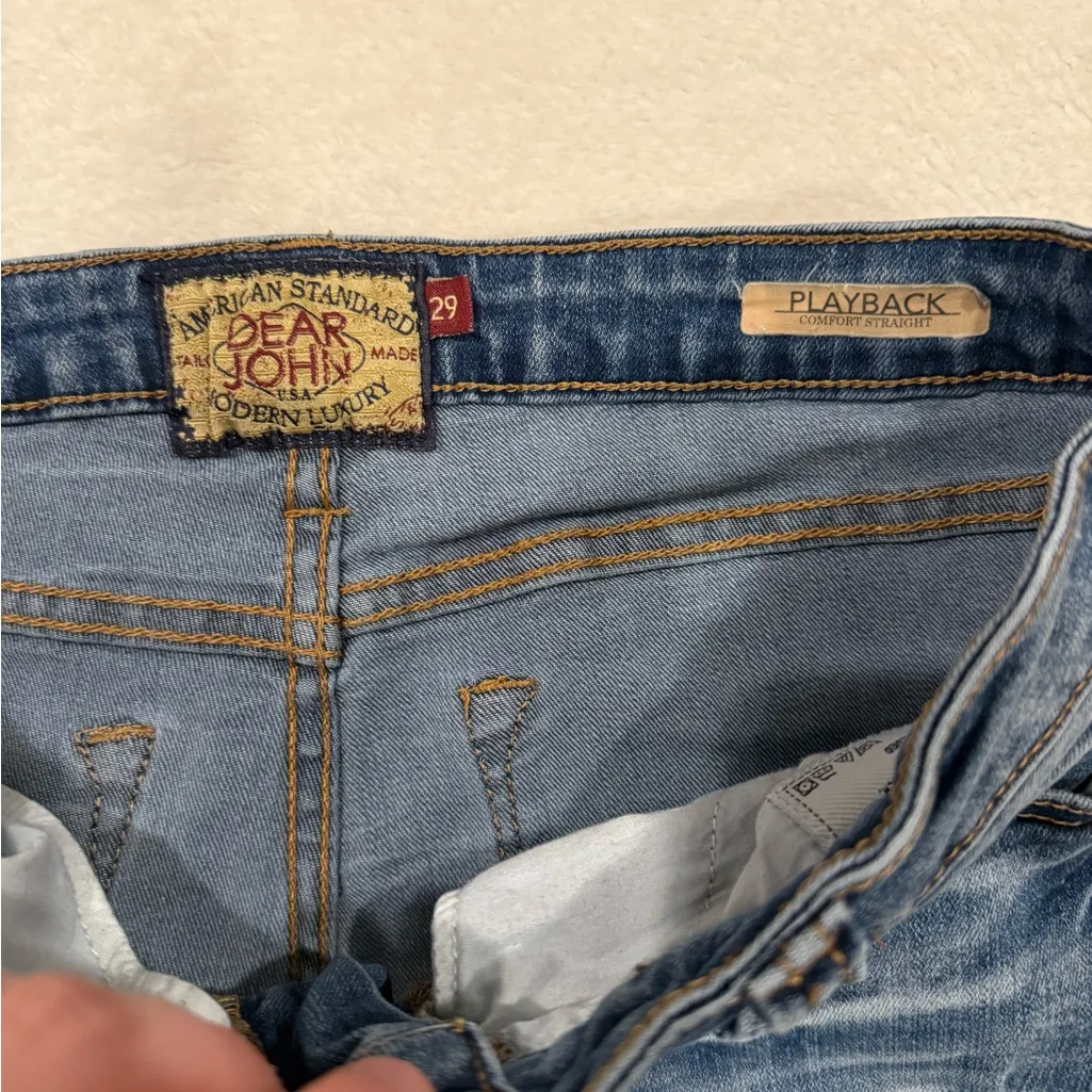 Dear John Women’s Playback Comfort Straight Distressed Western Style Jeans 29x28 - Image 3