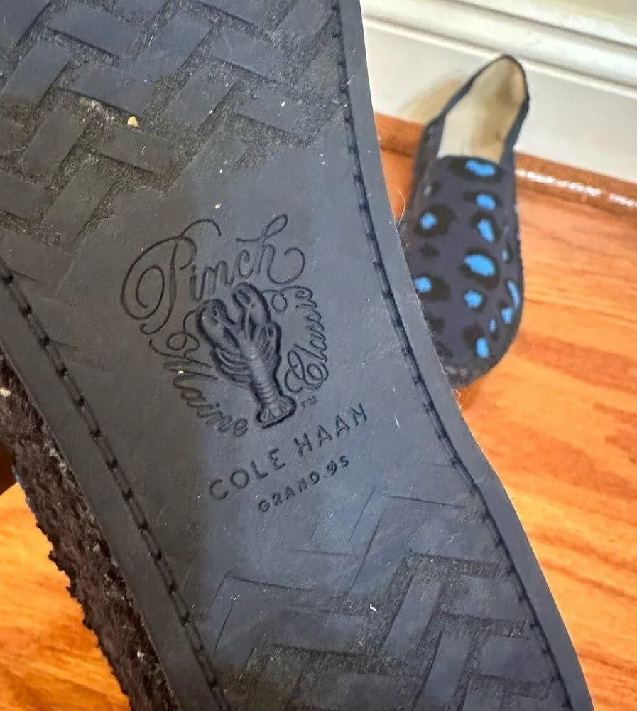 Cole Haan Cloudfeel Stitchlite Espadrille Sz 8 blue leopard knit shoes - Image 7