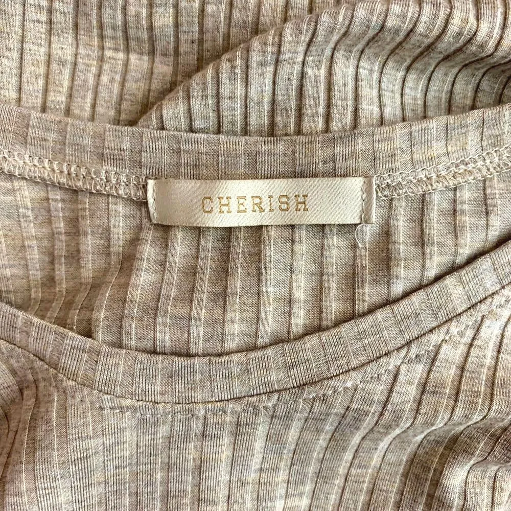 Tan T-Shirt Style High-Low Dress - Image 6