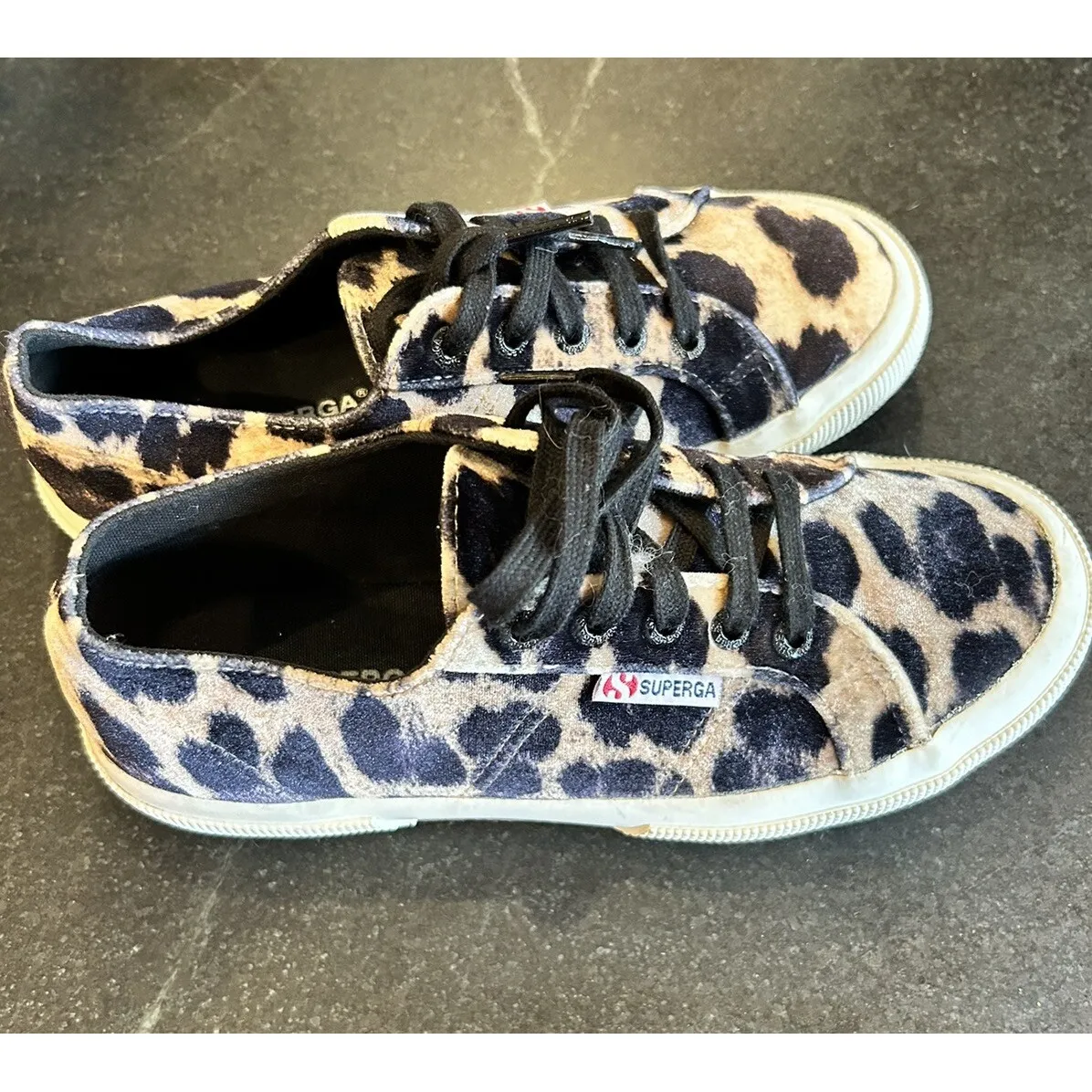 Superga 2750 FANVELVET Sneaker‎ Leopard Velvet Print Tan Black size EU 38 US 7.5 - Image 4