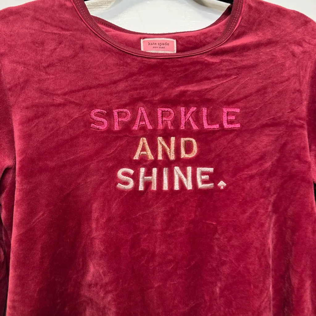 Kate Spade‎ Sparkle and Shine Velour Crewneck - Image 2