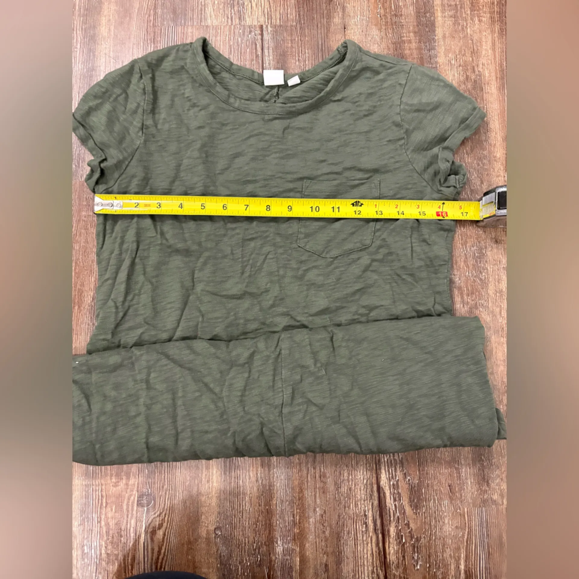 GAP Olive Green Pocket Small Cotton Jersey Tshirt Dress Casual Basic Everyday - Image 5