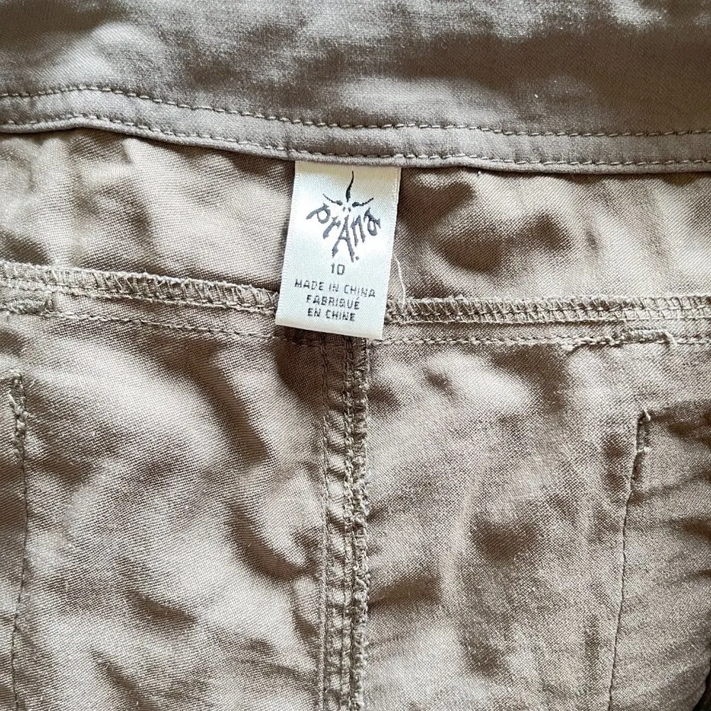 PrAna Breathe Cargo Bermuda Knicker Shorts Cropped Beige Womens Size 10 Athletic - Image 4