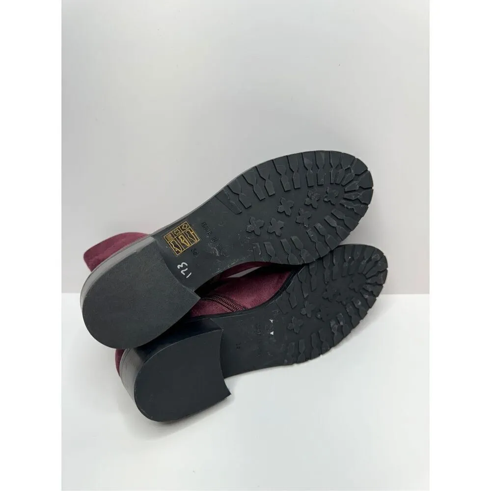 Ron White Boots Size 5.5US 36EUR Wine Giorgi Stretch Side Zip Ankle Booties Red - Image 12