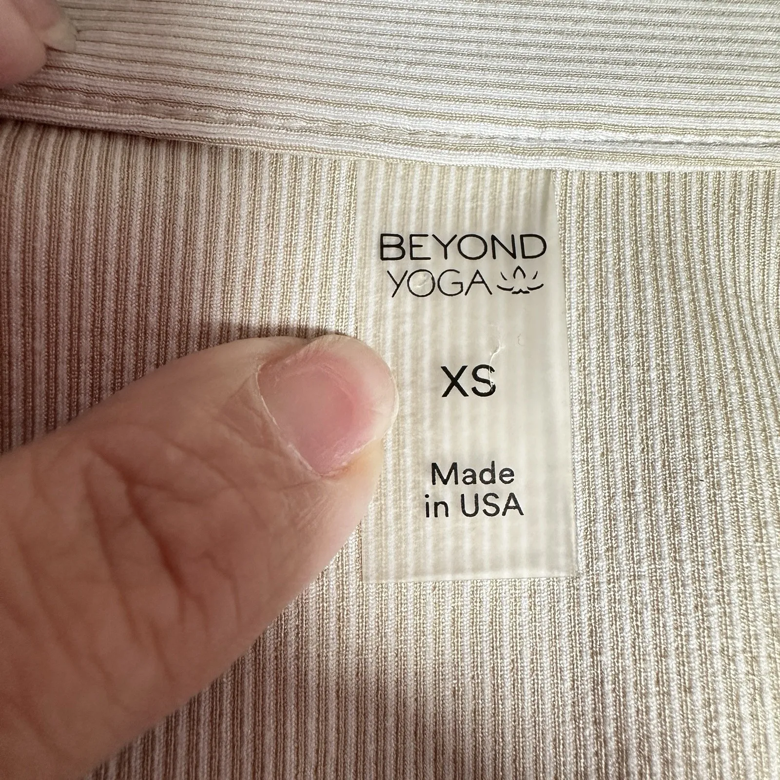 Beyond Yoga Rib Zip Pullover XS Cream Heather Long Sleeve Thumbholes Yoga Top‎ - Image 11