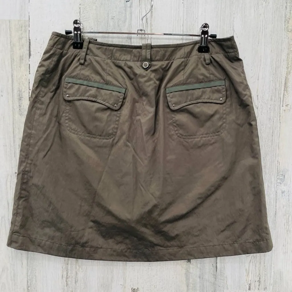 DKNY GOLF Skort‎ Womens 6 Brown Polyester Nylon Blend Pockets Pleated Front - Image 4