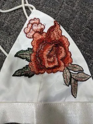 Embroidered Rose bralette - Image 2
