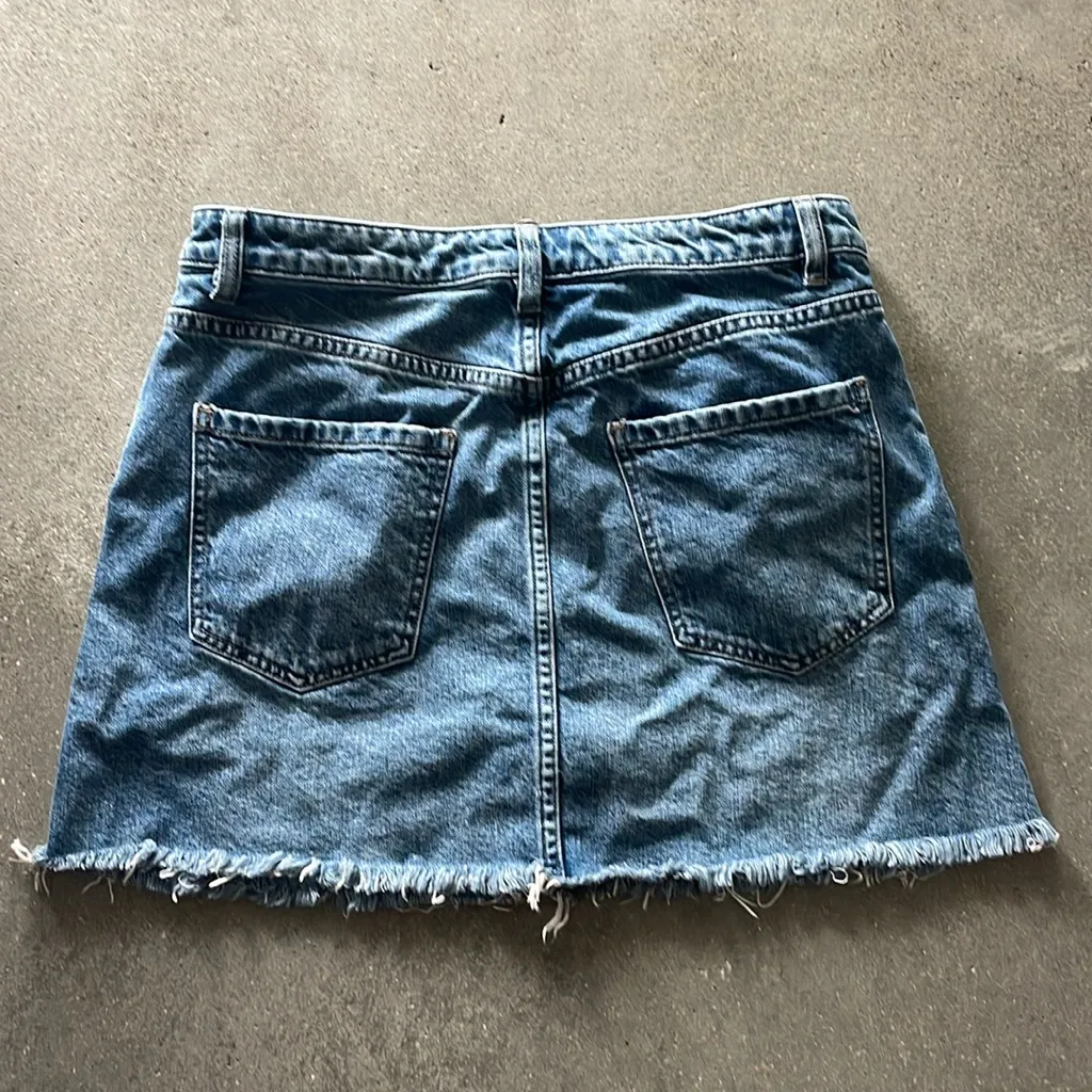 Free People We the Free Zip it Up denim Mini Skirt Size 31 (Jean size) - Image 9